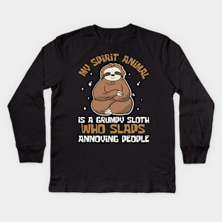 My Spirit Animal Is A Sloth Kids Long Sleeve T-Shirt